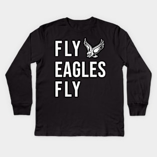 Fly Eagles Fly Vintage Flying Bird Inspirational Hawk Fan Kids Long Sleeve T-Shirt